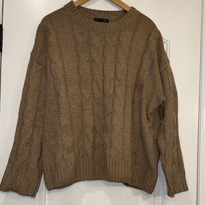 Dazy Brown Cable Knit Sweater Size XL